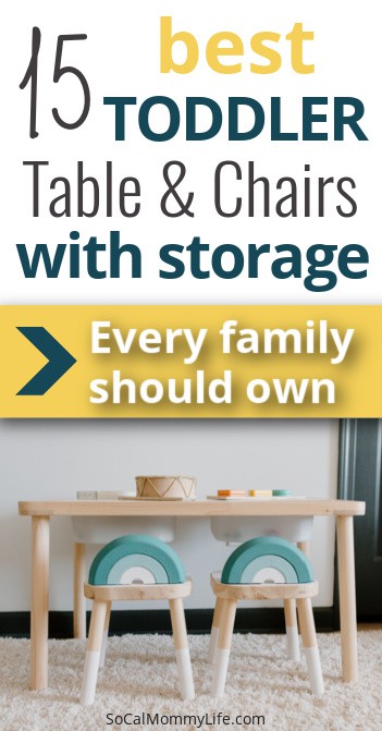 toddler table and chairs with storage